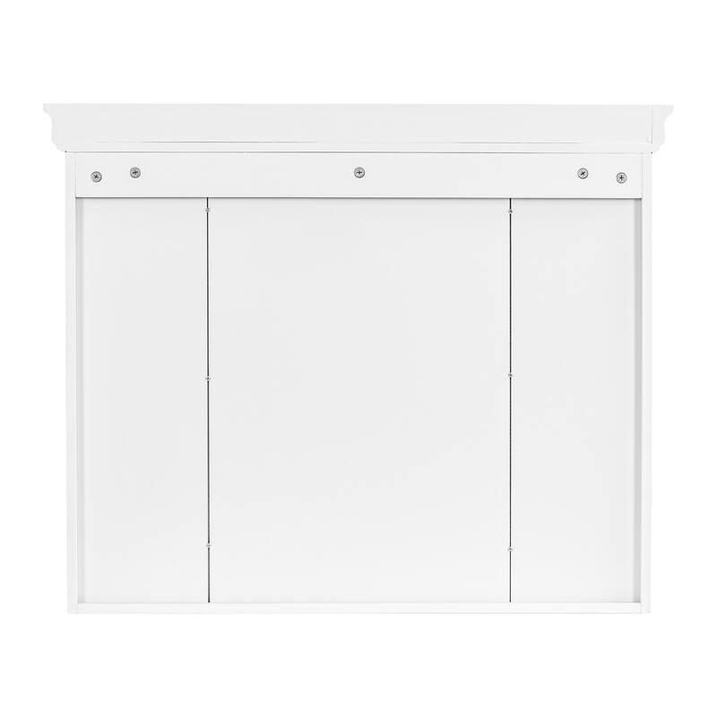 Modern Medicine Cabinet Wall Mounted Storage Cabinet with High Definition Mirror, Open Compartments and Adjustable Shelving