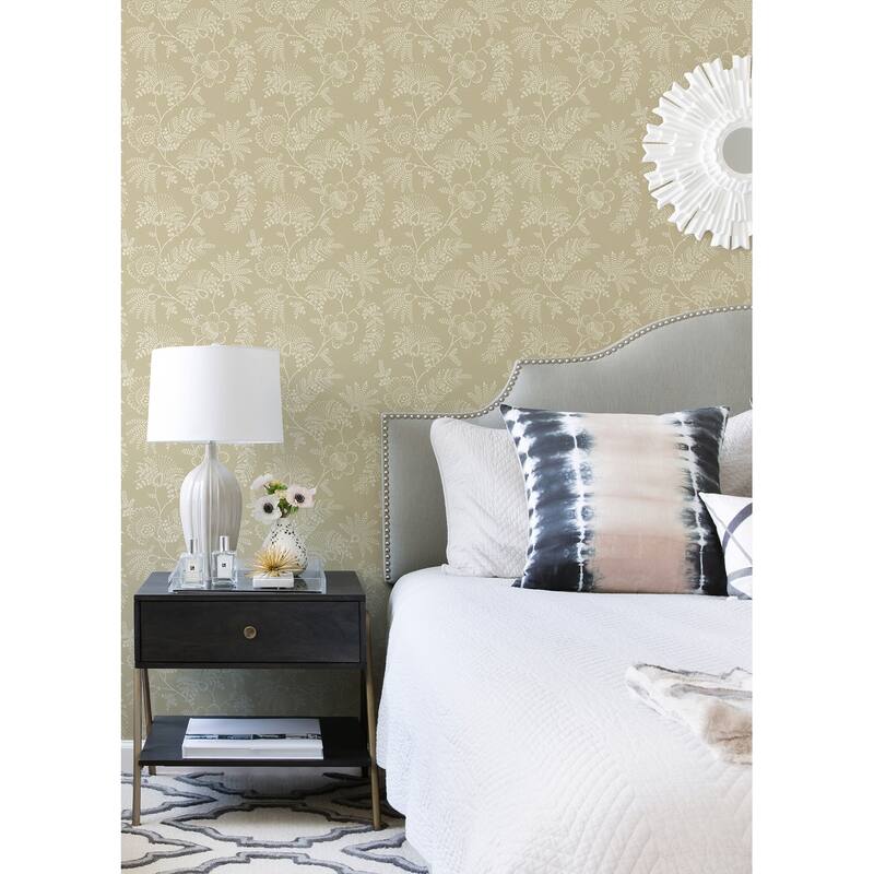A-Street Prints Maeve Butter Jacobean Trail Wallpaper