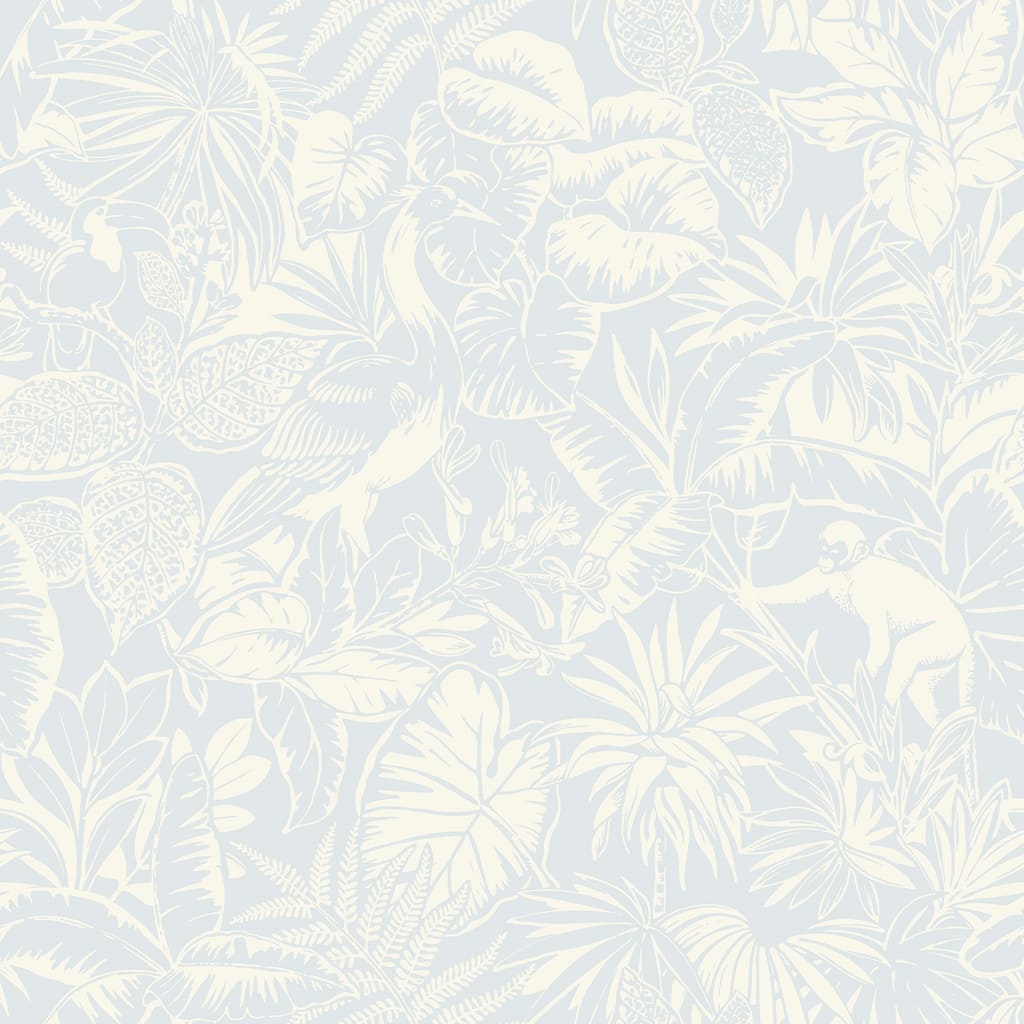 Chesapeake Corcovado Light Blue Jungle Jamboree Wallpaper