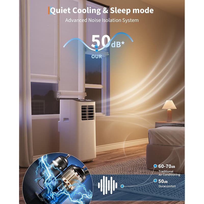 Portable Air Conditioner, 8,000 BTUs Room Air Conditioner, 3-in-1 Cooling AC Portable Air Conditioner