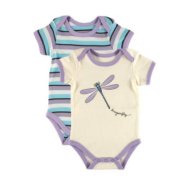 slide 1 of 1, Touched by Nature Baby Girl Organic Cotton Bodysuits, Dragonfly 0-3 Months - Dragonfly