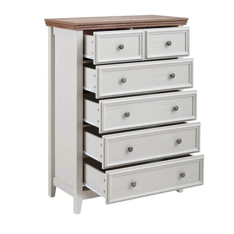 Beige Modern 6-Drawer Dresser, Closet Organizer for Living Room