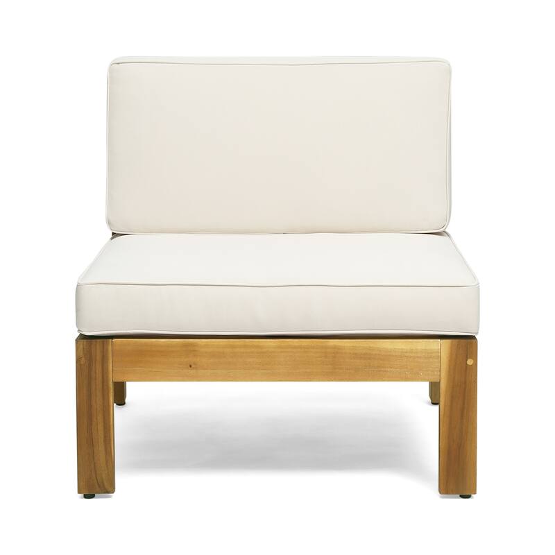 3 Piece Outdoor L-Shape Sofa Set, All-Weather Acacia Wood Conversation Furniture Set with Ottoman and Coffee Table