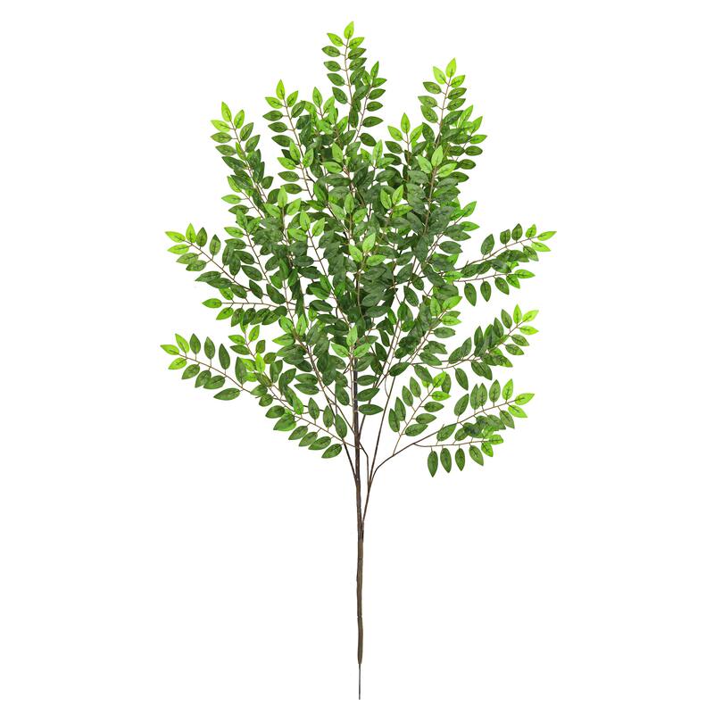 51in Large Real Touch Artificial Wisteria Leaf Stem Plant Greenery Foliage Spray Branch - 51" L x 28" W x 1" DP - 51" L x 28" W x 1" DP - Green