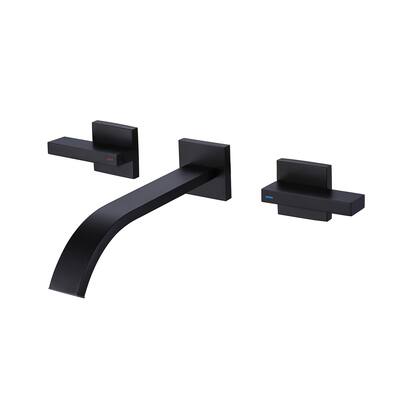 Rbrohant Brass Wall Mount Bathroom Faucet Matte Black