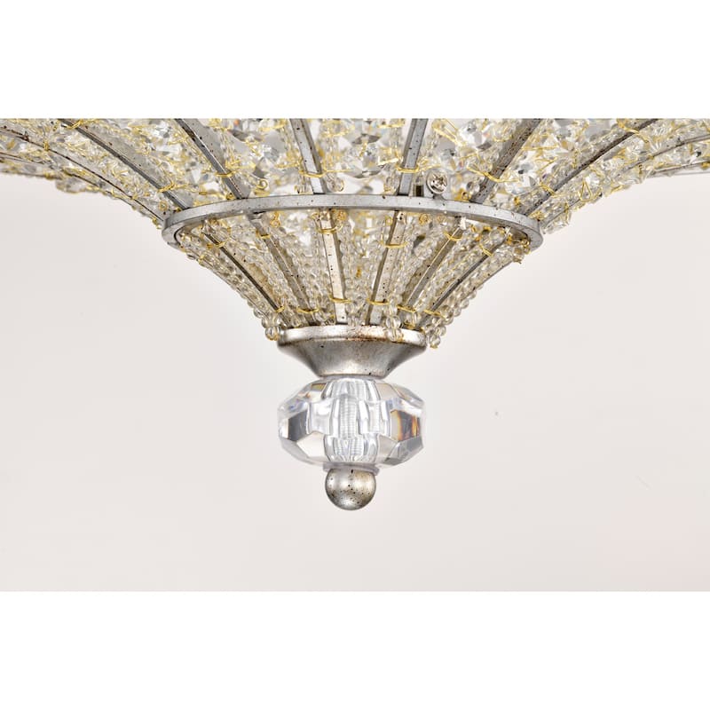 Rilo 4-light Antique Finish Carousel with Crystals Chandelier Ceiling Light