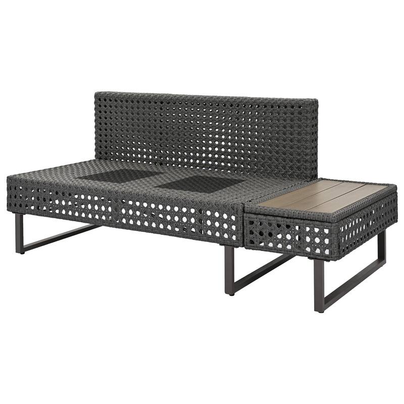 6-Piece Outdoor Sectional Sofa Set with Adjustable Recliner, Ice Bucket Coffee Table & Side Tables