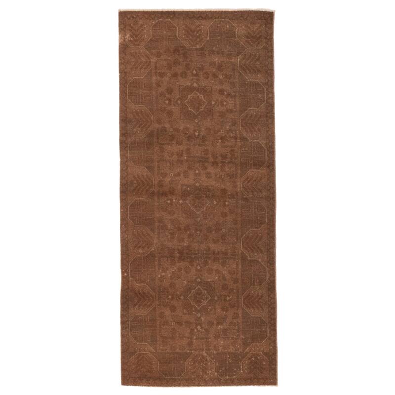 ECARPETGALLERY Hand-knotted Finest Khal Mohammadi Brown Wool Rug - 2'6 x 6'1