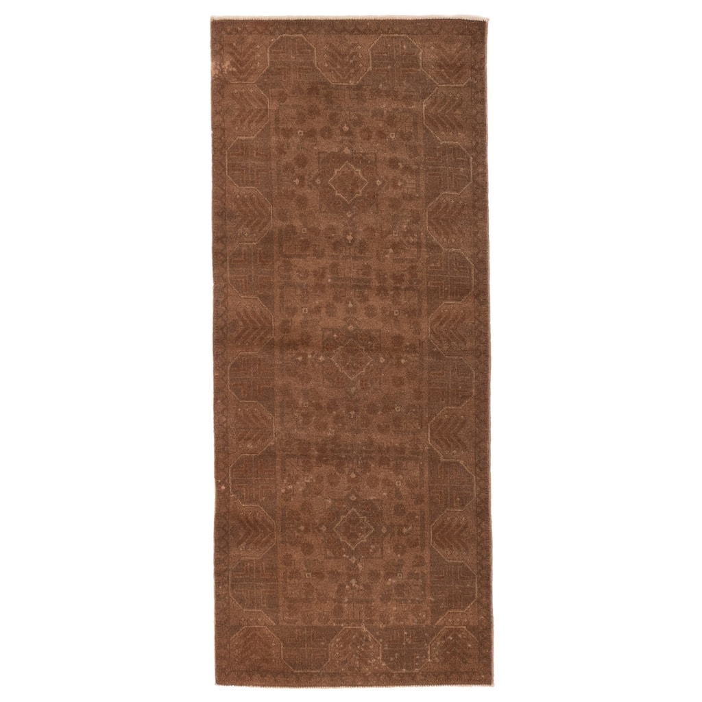ECARPETGALLERY Hand-knotted Finest Khal Mohammadi Brown Wool Rug - 2'6 x 6'1