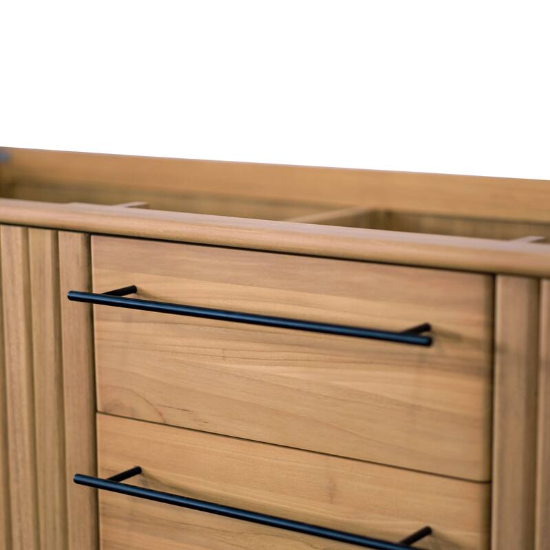 Avanity Parker Bathroom Vanity in Natural Teak with Carrara White Marble Top