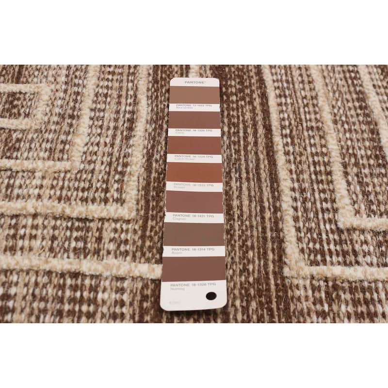 ECARPETGALLERY Flat-Weave Marrakech Brown Wool Kilim - 5'1 x 8'0