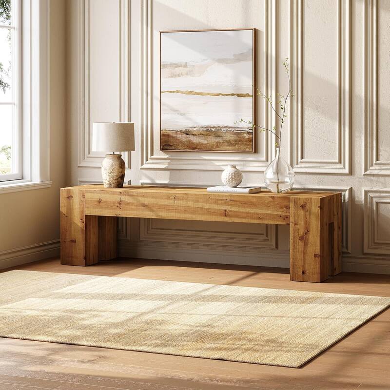 63" Long Solid Wood TV Stand for TVs up to 75 Inches