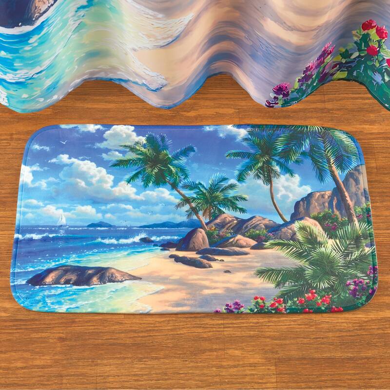 12-Piece Seaside Escape Scene Bathroom Set - 72.1 x 0.01 x 72.1