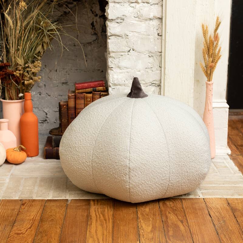 Jaxx Pumpkin Pouf - Luxurious Ottoman for Fall & Halloween Decor
