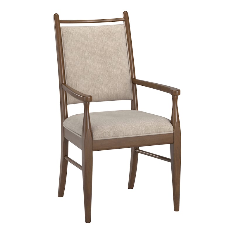 Harstad Wood Finish Beige Fabric Arm Chair (Set of 2) by iNSPIRE Q Modern