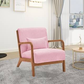 Mid Century Modern Accent Chair with Linen Upholstery, Ergonomic Design ...