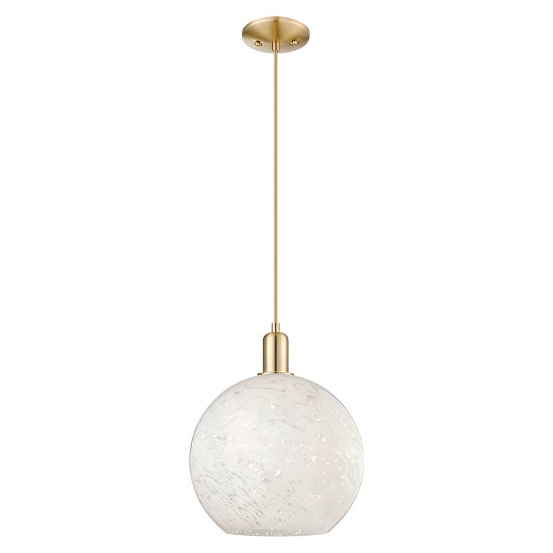 Innovations Lighting Endless Possibilities Arcadia - White Mouchette - 1 Light 12" Cord Hung Mini Pendant - Champagne Bronze