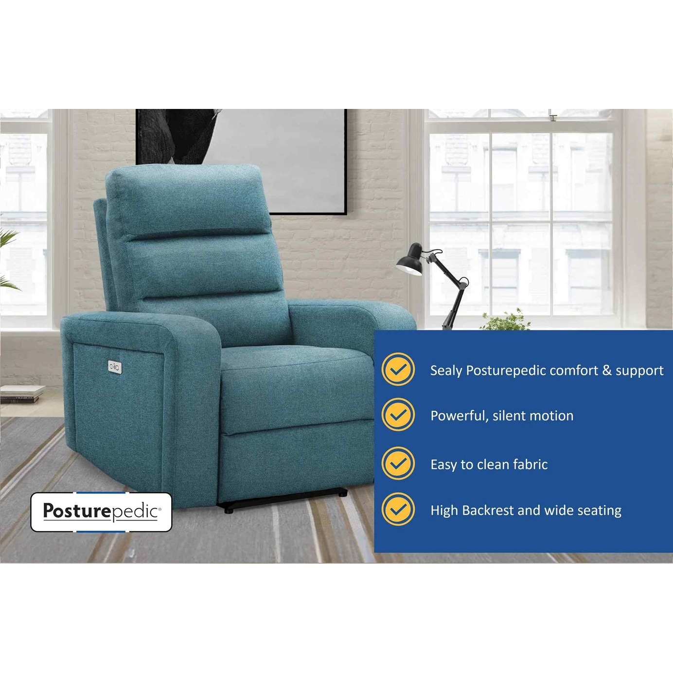 Sealy Posturepedic Hixon Motion Recliner with Adjustable Leg Rest