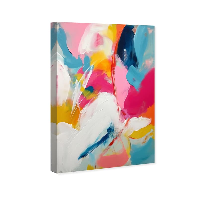 Wynwood Studio Abstract Lovely Feast Pink and Modern & Contemporary Wall Art Canvas Print