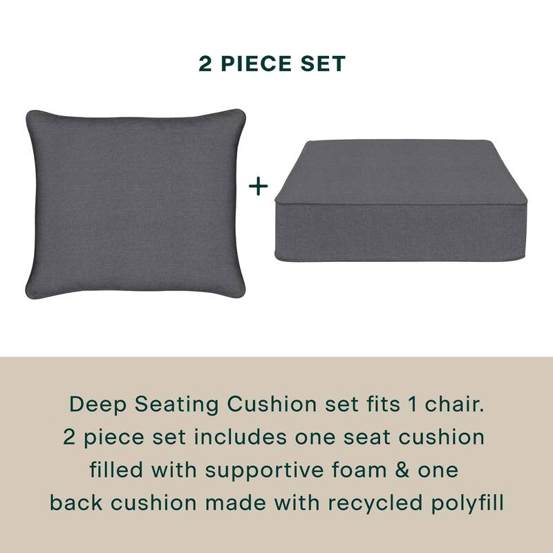 Outdoor Deep Seating Lounge Chair Cushion