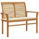 preview thumbnail 1 of 7, vidaXL Patio Bench with Cream Cushion 44.1" Solid Teak Wood - 44.1" x 21.7" x 37"
