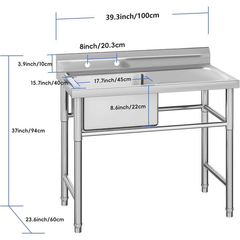 Stainless Steel Freestanding Kitchen Utility Sink