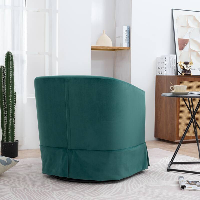 Solid Wood Frame Padded Seat Swivel Chair.