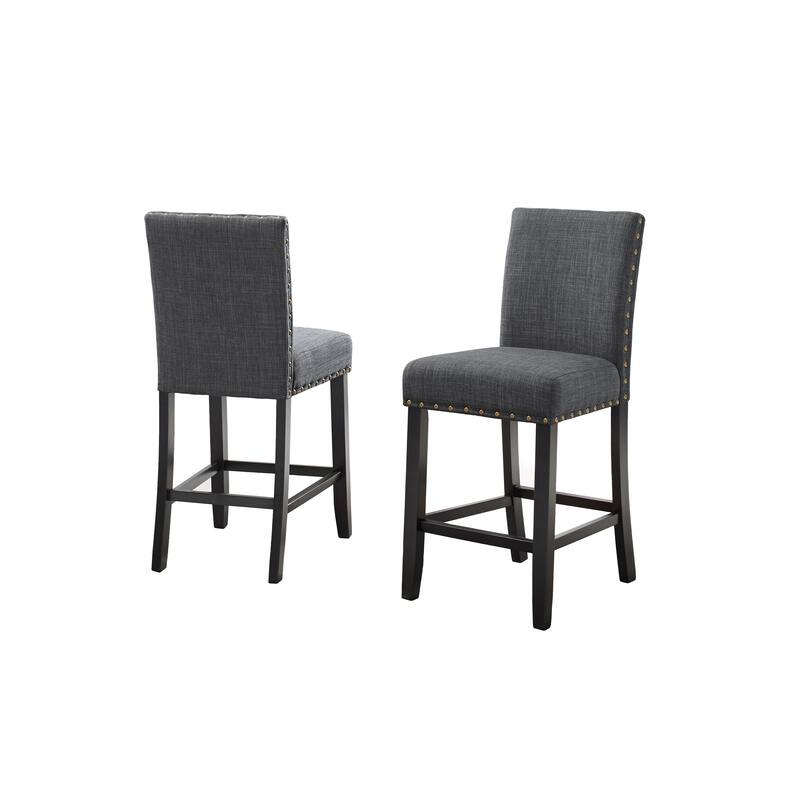Counter Height Stools With Nailhead Trim, Set Of 2