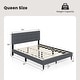 preview thumbnail 14 of 18, Costway Queen Upholstered Platform Bed Mattress Foundation Button