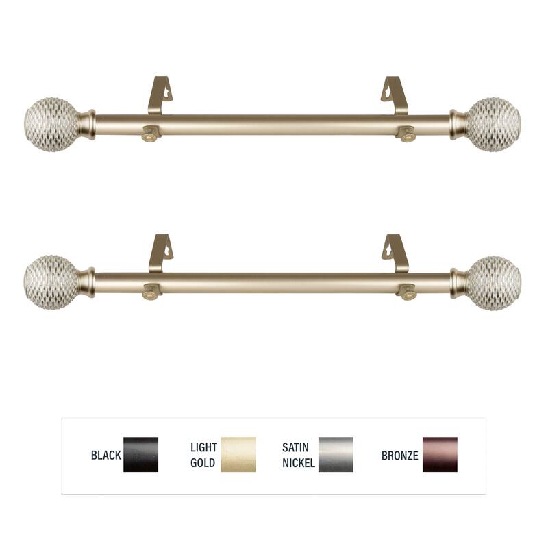 InStyleDesign Kray 1" Side Curtain Rod 12-20 inch long (Set of 2) - 12 to 20 inches