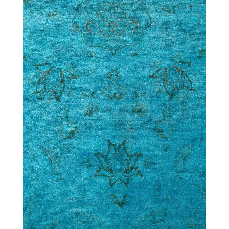 Fine Vibrance, One-of-a-Kind Hand-Knotted Runner Rug - Blue, 2' 6" x 10' 3" - 2' 6" x 10' 3"