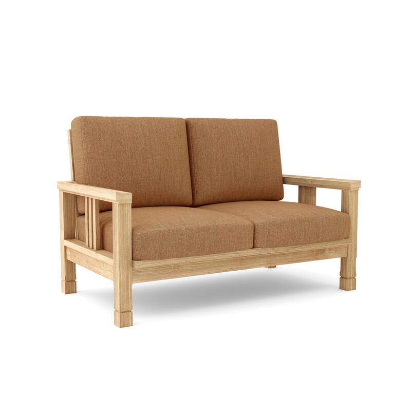 SouthBay Deep Seating Love Seat - Canvas Teak