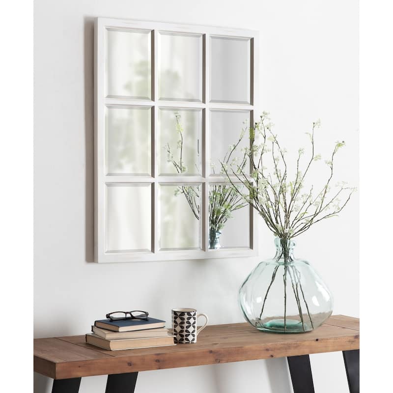 Kate and Laurel Hogan 9 Windowpane Wood Wall Mirror