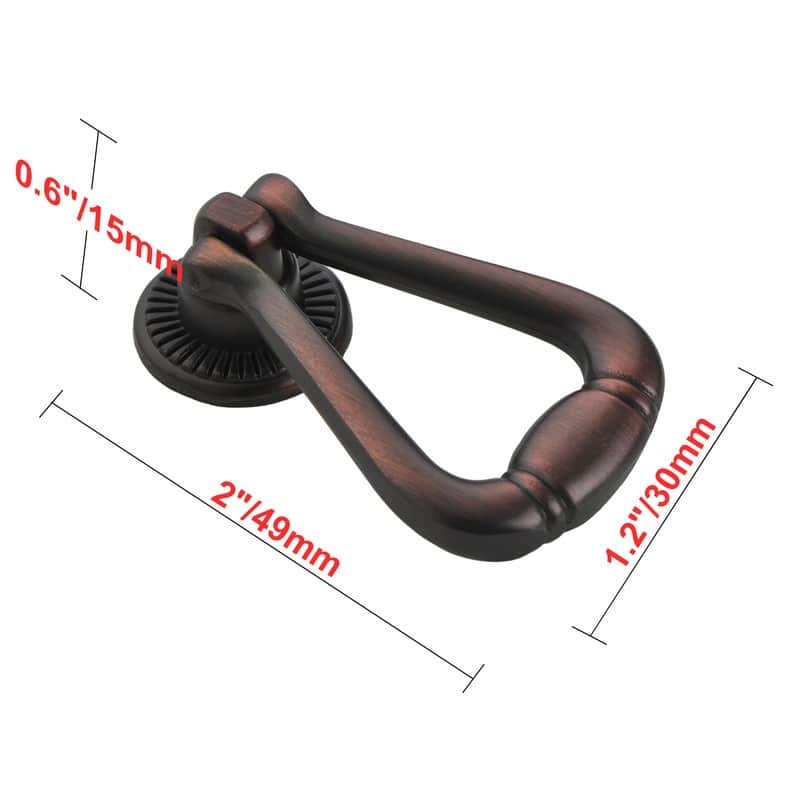 Utopia Alley Soffi Cabinet Ring Pull Knob - Vintage Cabinet Oil Rubbed Bronze Hardware with Hand, 2.0"