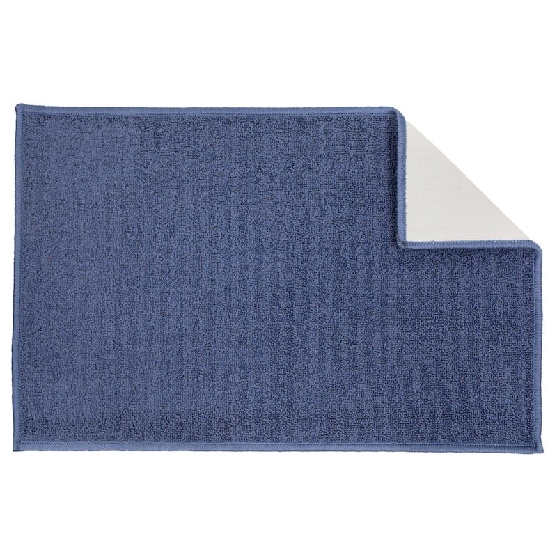 The Sloppy Chef Solid Skid-Resistant Kitchen Rug - 20x60 - Blue