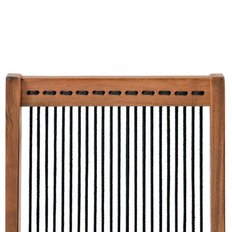 No Assembly Folding Roping Wood Chair - Stylish Indoor Outdoor Relaxing Chair