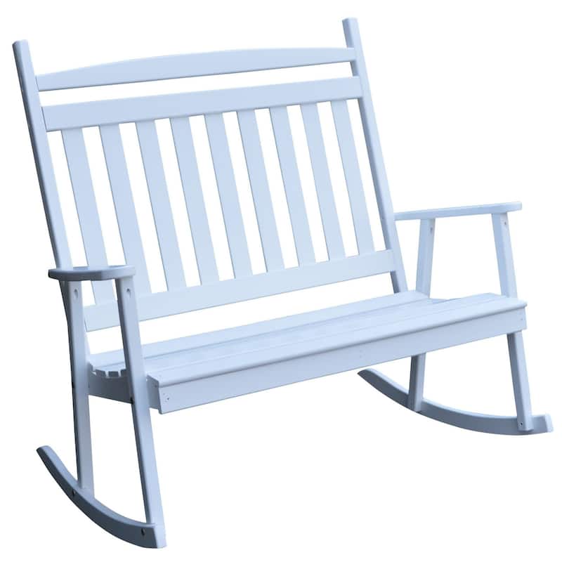 Pine Double Classic Porch Rocker - White