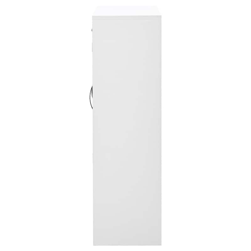 47 Inch Particle Board Modern Shoe Cabinet with Adjustable Shelves and Doors - 47" x 39" in.