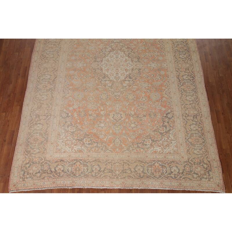 Traditional Kashan Persian Rug Hand-knotted Vintage Wool Carpet - 8'4" x 11'5"