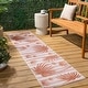 preview thumbnail 15 of 17, JONATHAN Y Veronica Classic Beach Stripe and Palm Leaf Indoor/Outdoor Area Rug