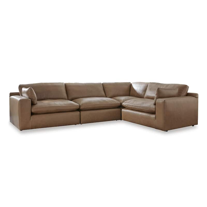 Signature Design by Ashley Emilia Brown 4-Piece Sectional - 130" W x 90" D x 36" H