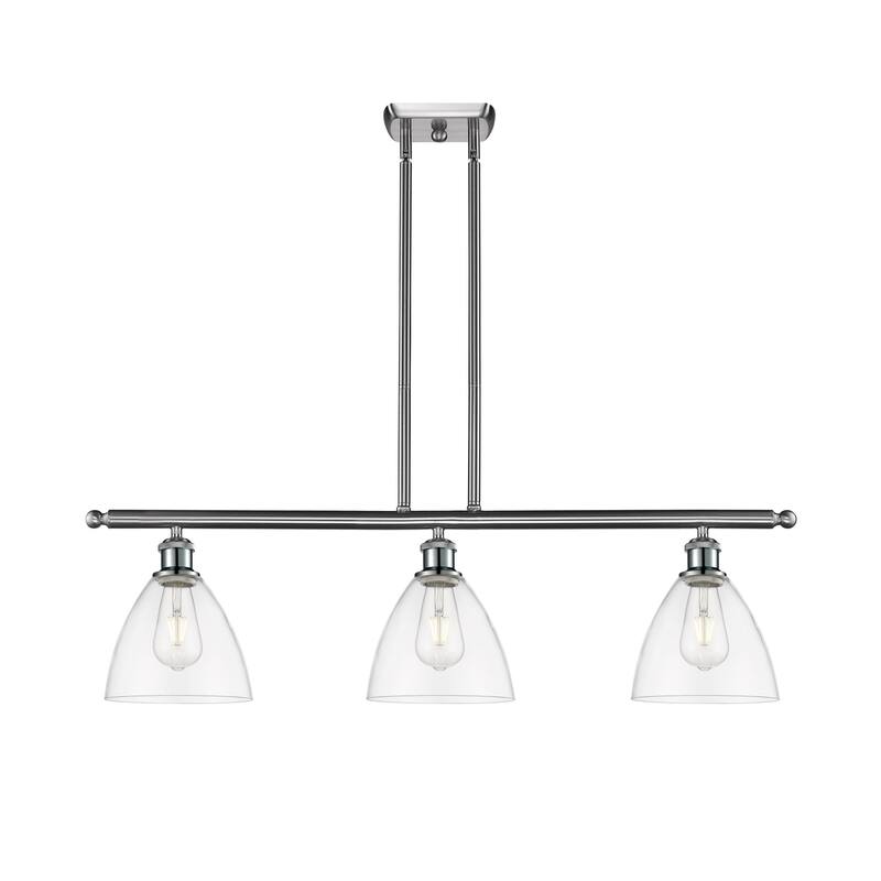 Innovations Lighting 516-3I-11-36 Bristol Linear Bristol Glass 3 Light - Brushed Satin Nickel / Clear