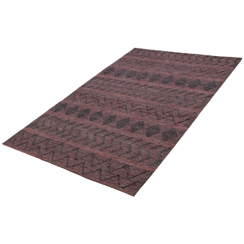 ECARPETGALLERY Braid weave Sienna Grey Wool Rug - 6'0 x 9'4