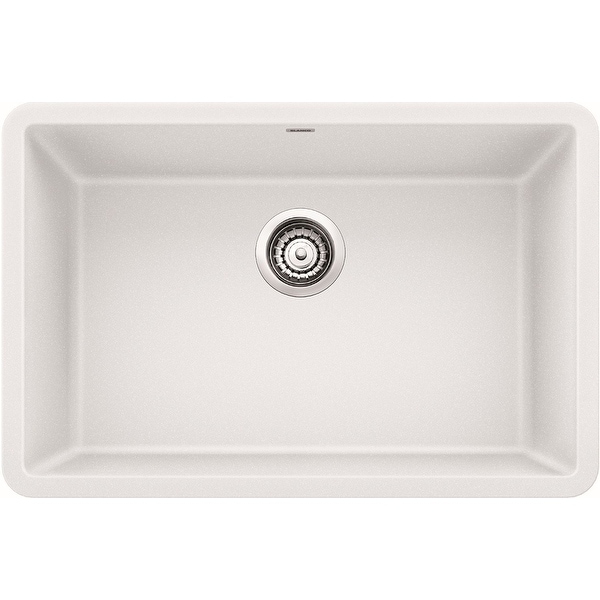 Blanco 522429 Precis 27 Silgranit Granite Composite Undermount Single Bowl Kitchen Sink White