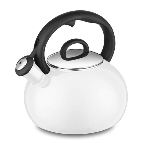 Cuisinart CTK EOS17W Aura Enamel on Steel Stovetop Teakettle White 2 Quart