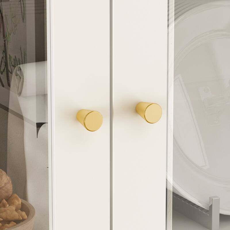 Curio Display Cabinet, Storage Shelves with 6 Glass Door - 78.7"H
