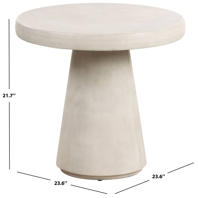 SAFAVIEH Couture Hayleen Round Concrete Accent Table - 24"W x 24"D x 22"H
