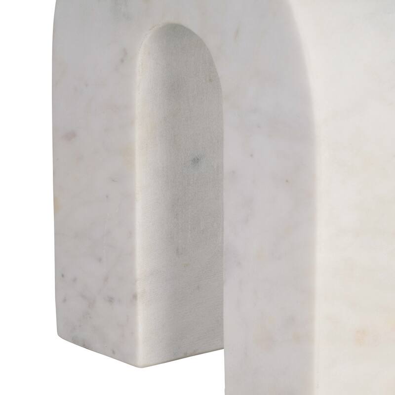 Sagebrook Home Modern Stone and Marble Decorative Accent with Geometric Arch Design