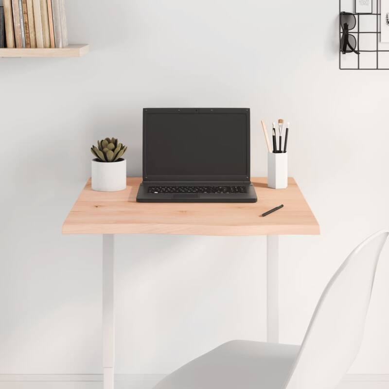 vidaXL Table Top Replacement Countertop Light Brown Treated Solid Wood Oak - 23.6" x 23.6" x 0.8"/ 1