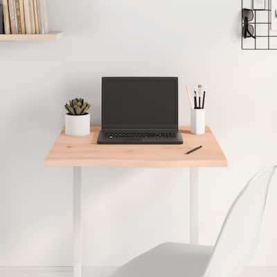 vidaXL Table Top Replacement Countertop Light Brown Treated Solid Wood Oak - 23.6" x 23.6" x 0.8"/ 1